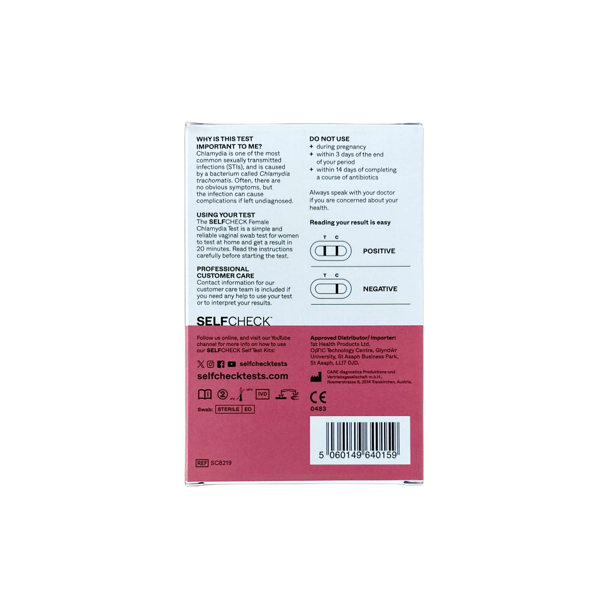 Female Chlamydia Test Kit | Home Vaginal Swab | SELFCHECK
