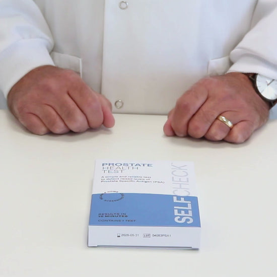 Scientist demonstrates how to use PSA test kit